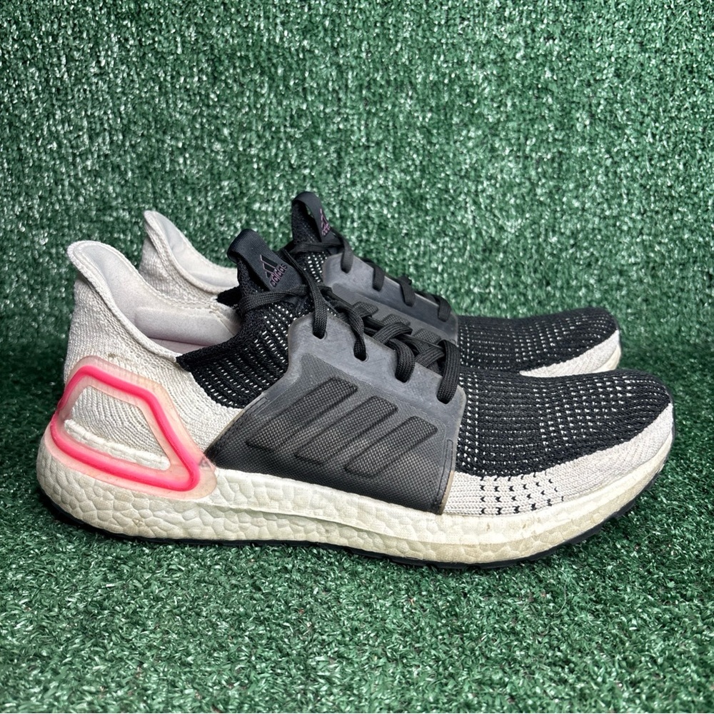 Adidas UltraBoost 19 Women Size 10 White Black Pink Running Shoe Sneaker EF1625